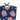Navy blue soccer bandana with red and white ChewSA shield logos and paw prints on a white background