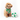 Dog wearing a green soccer bandana with a Mexico-inspired design and paw prints and a soccer ball dog toy on a white background
