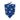 Blue soccer dog bandana with Chelsea Football Club-inspired logo and paw prints on a white background
